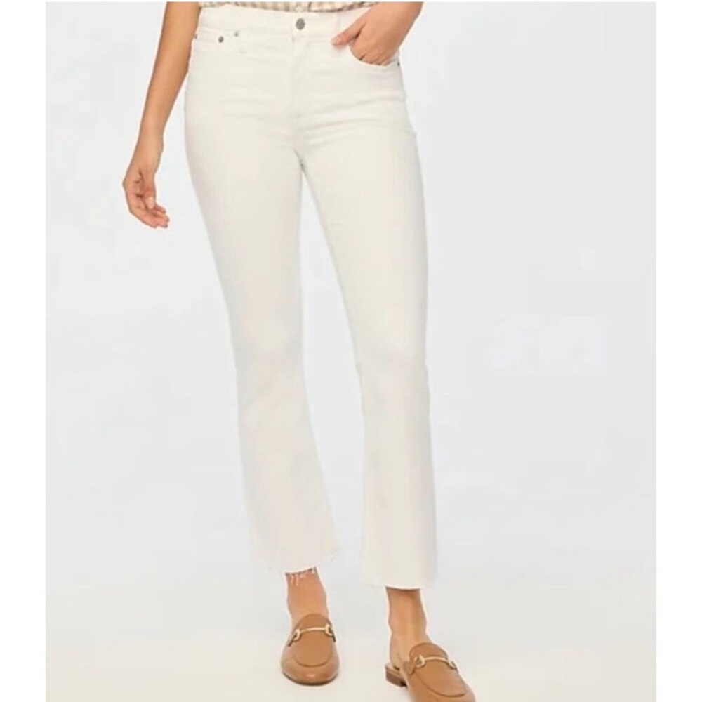NWT J. Crew Flare Crop White Jean in‎ Signature Stretch Size 32 preppy coastal